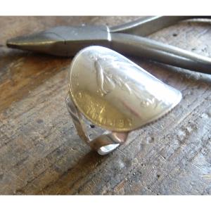 Bague pièce argent 1 Franc Semeuse
